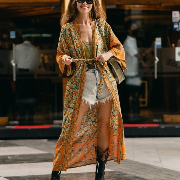 Bohemian Floral Print Kimono Duster - Picture 9 of 9